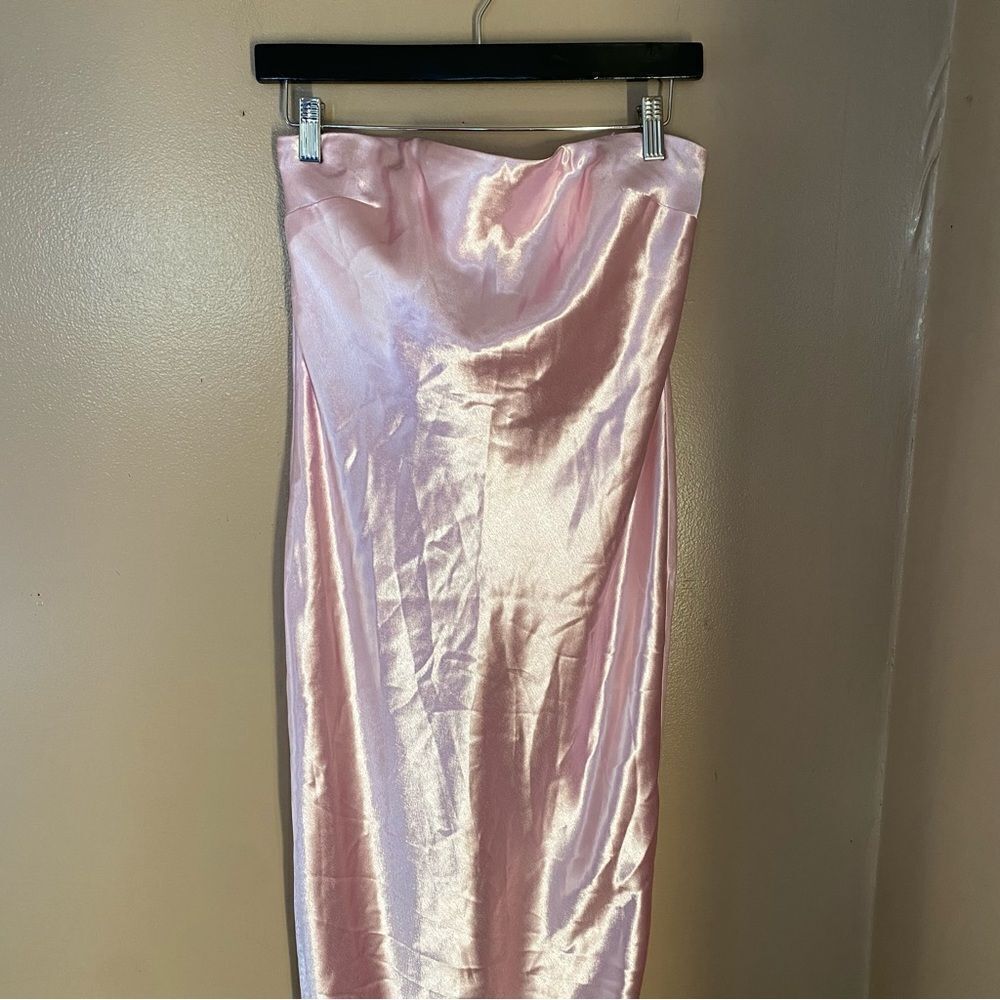 Lovers + Friends Satin Strapless Maxi Dress in Light Pink - Picture 9 of 11